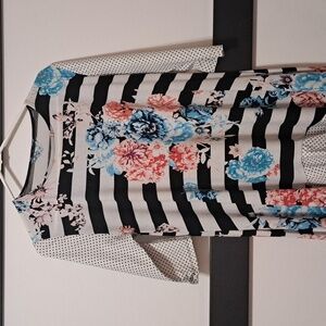 Floral/stripe hi low